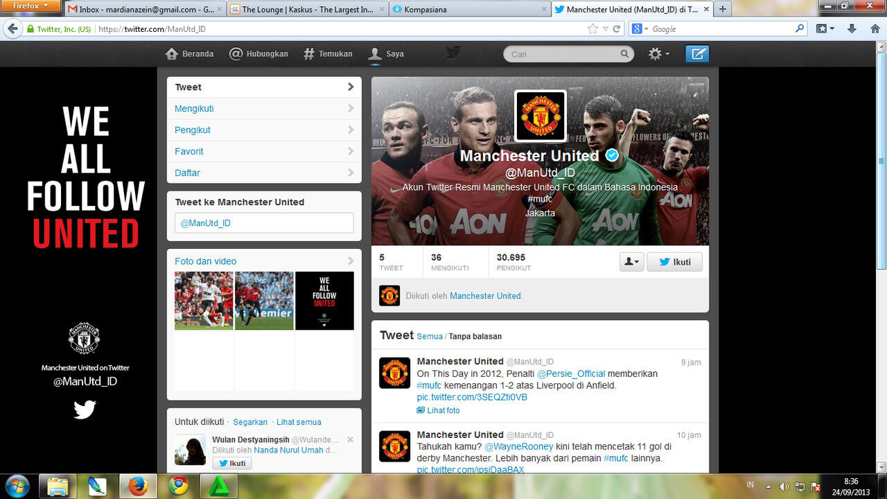 Manchester United Luncurkan Akun Twitter Berbahasa Indonesia