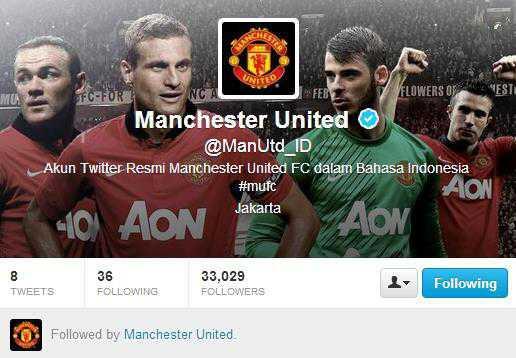 Manchester United Rilis Akun Twitter Resmi Bahasa Indonesia