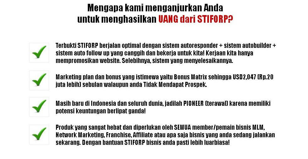 STIFORP Bisnis Online yang terbukti membayar