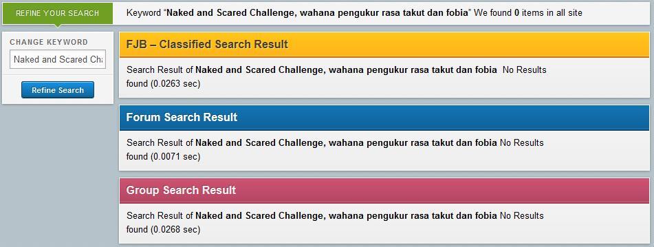 Naked and Scared Challenge, wahana pengukur rasa takut dan fobia