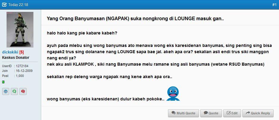 Yang Orang Banyumasan (NGAPAK) suka nongkrong di LOUNGE masuk gan..