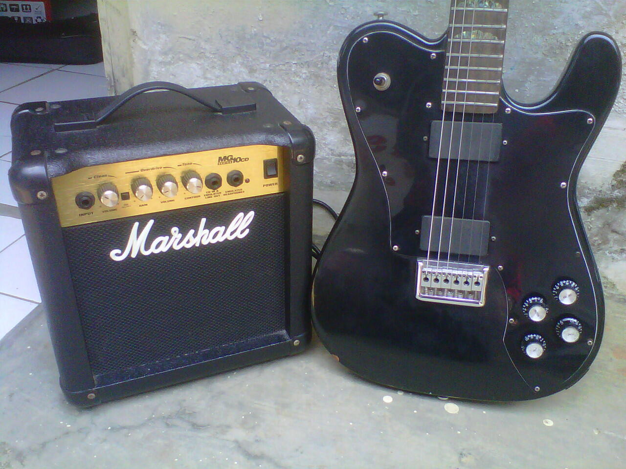 jual guitar fender telecaster deluxe custom plus sound marshal 7"