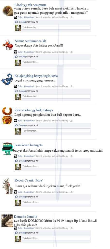 Ketika para hewan terserang virus alay facebook