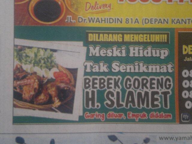 Iklan Gokil, Kata-Katanya Narsis Abiz.