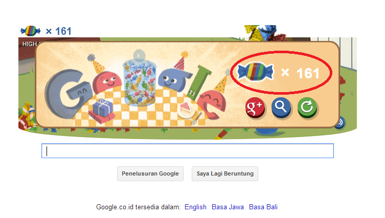 Ane dapet permen segini dari Google Doodle hari ini gan...&#91;&#93;