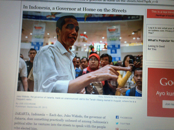 Disoroti New York Times, Blusukan Jokowi Mendunia