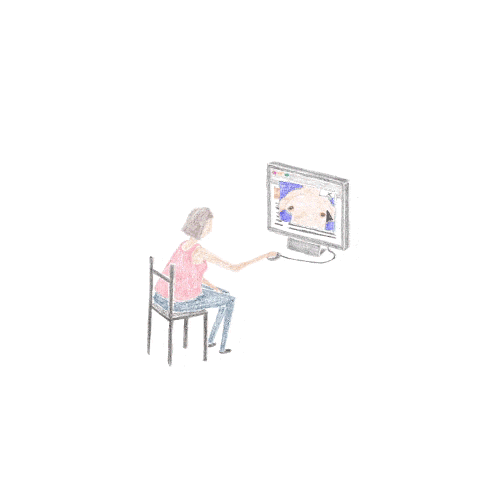 Animasi GIF dengan pensil warna, Menggambarkan rutinitas sehari-hari