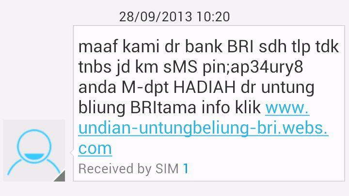 PENIPUAN SMS+WEB MAKIN MARAK dan MAKIN PARA