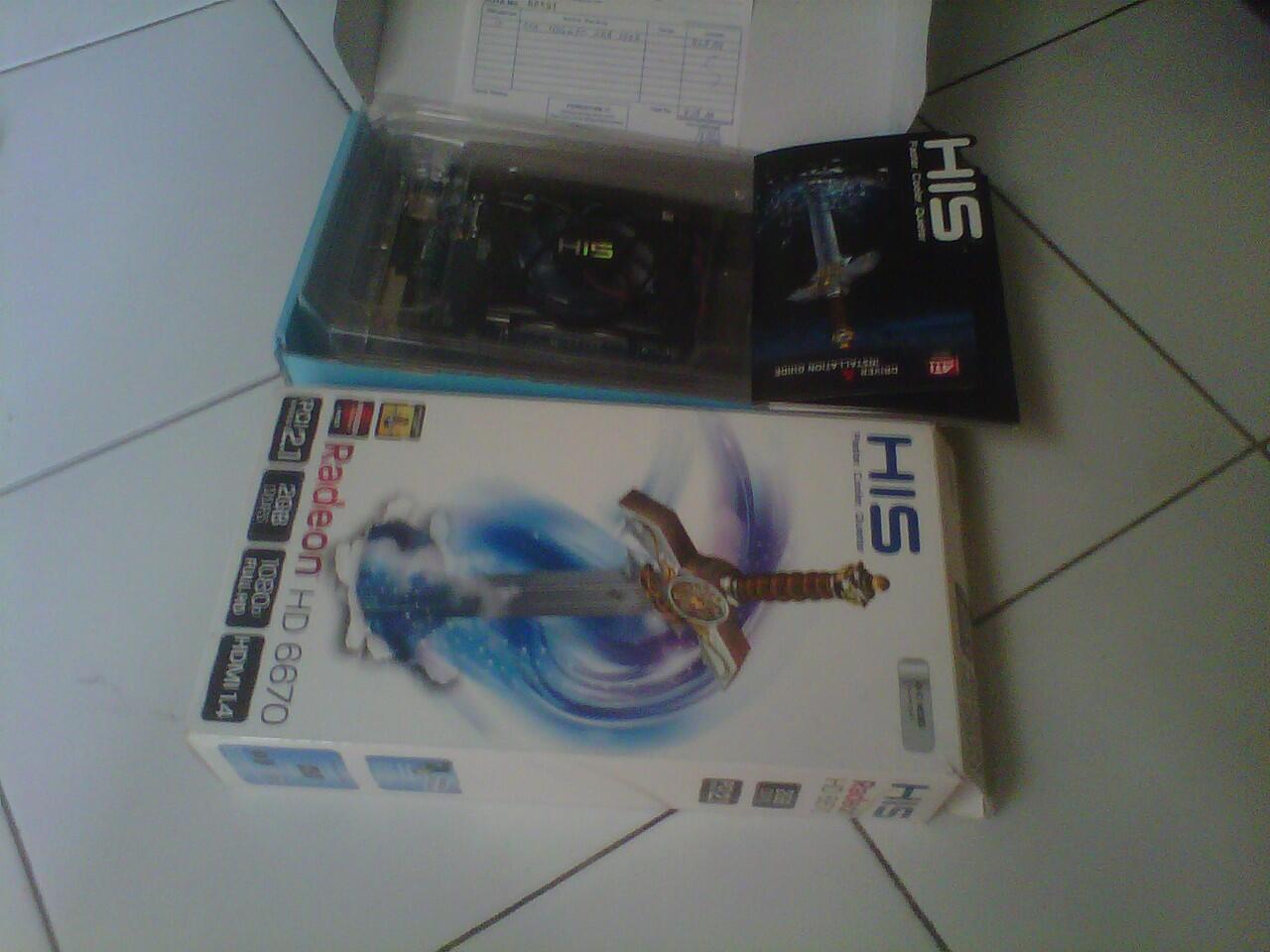 VGA HIS 6670 2 GB DDR3 128bit baru pake 6 hari