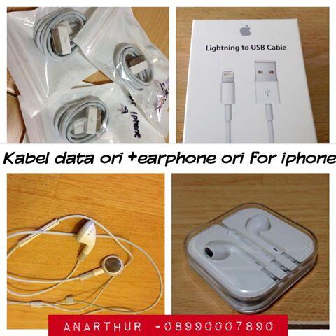 Jual docking iphone 4/4s atau untuk ipod touch .... Kabel data iphone 4/5 ...earphone