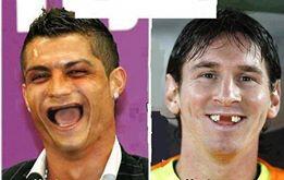 ######### 10 gambar lucu rivalitas C.RONALDO dan LIONEL MESSI ############