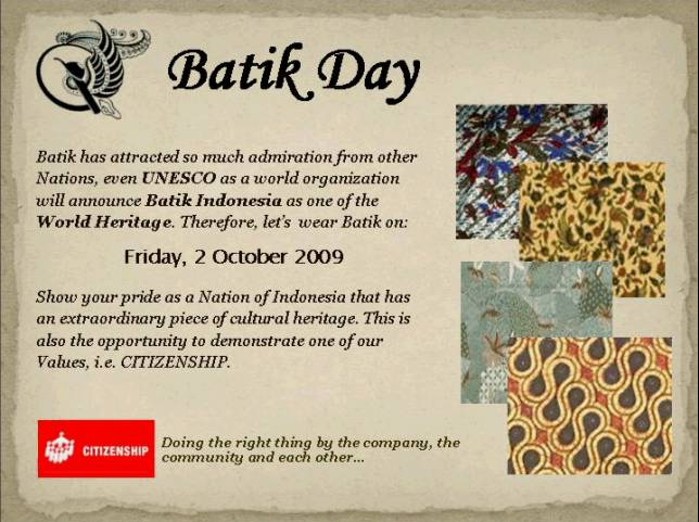 Yuk.. Besok Pake Batik Rayakan Hari Batik Nasional