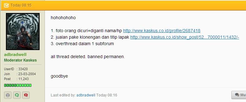 &#91;HELP ME&#93; - Autobanned permanen oleh mod adbradwell - mesti apa dan harus apa ??