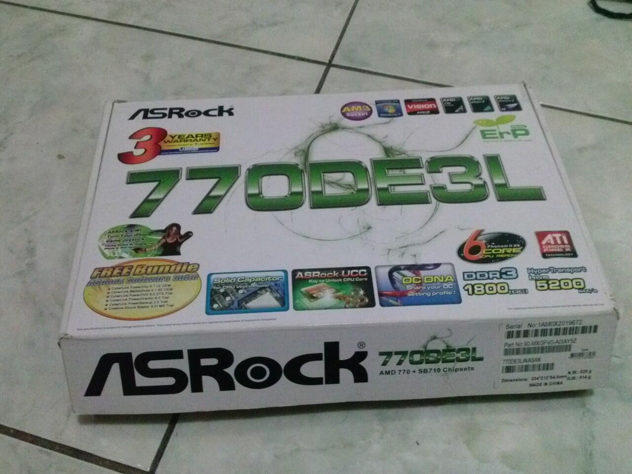 ▒▓█ WTS ASRoCk 770 De3L mulus garansi panjang sampai 2015 Depok █▓▒