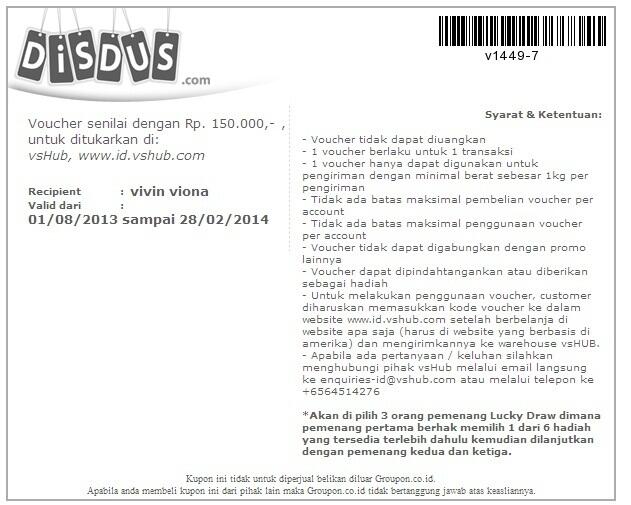 penggunaan voucher disdus untuk pengiriman barang dari amerika