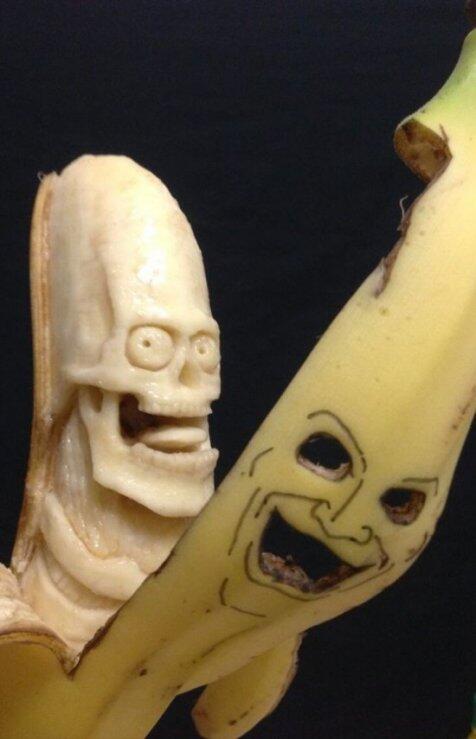 Keren, seniman Jepang ini jago membuat ukiran di pisang 