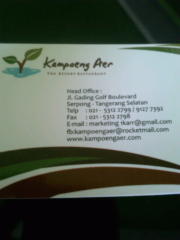 Tempat Makan &quot;Kampoeng Aer Restaurant&quot;