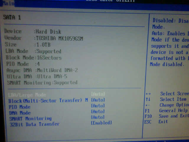 Hardisk TOSHIBA 2.5" 1TB Error.