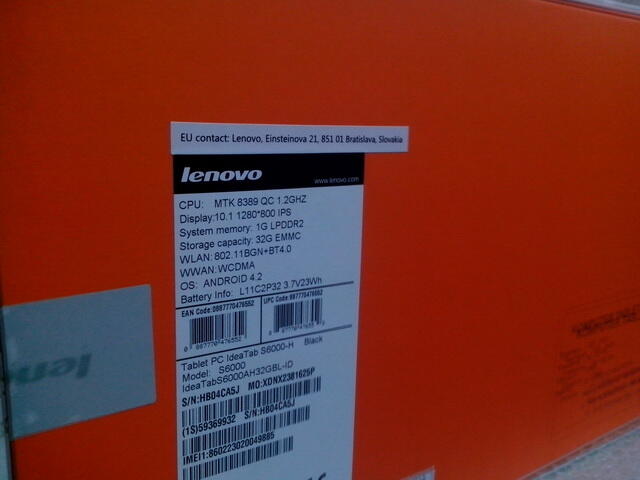 LENOVO IDEATAB S6000