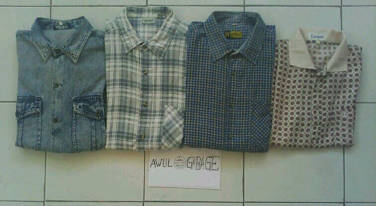 awul garage - bongkar lemari kemeja flannel import second 95% 30k!!