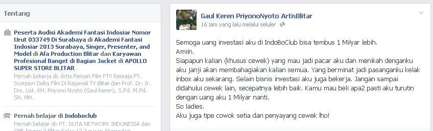 Milyuner Muda dan Artis Pendatang Baru Mencari Pendamping Hidup