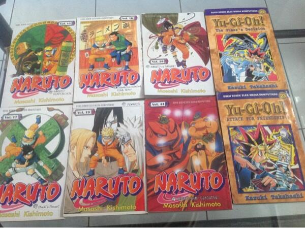 Komik naruto, one piece, yugioh, kungfu boy, hayate, digimon, midori's day etc