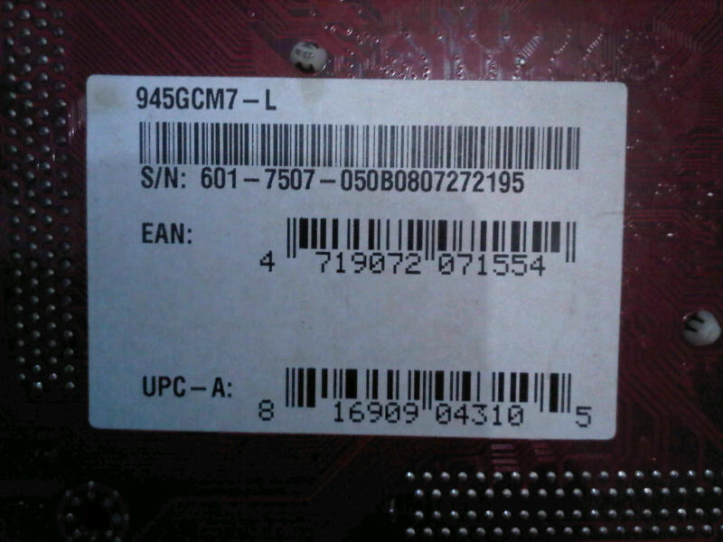 Mobo/Motherboard Wearnes (MSI) 945GCM7-L