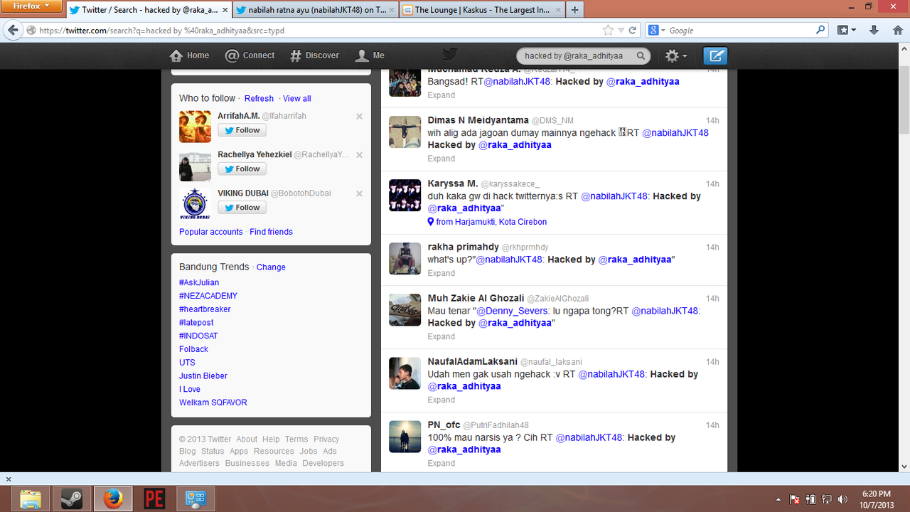 &#91;HOT&#93; Twitter Nabilah JKT48 di hack gan
