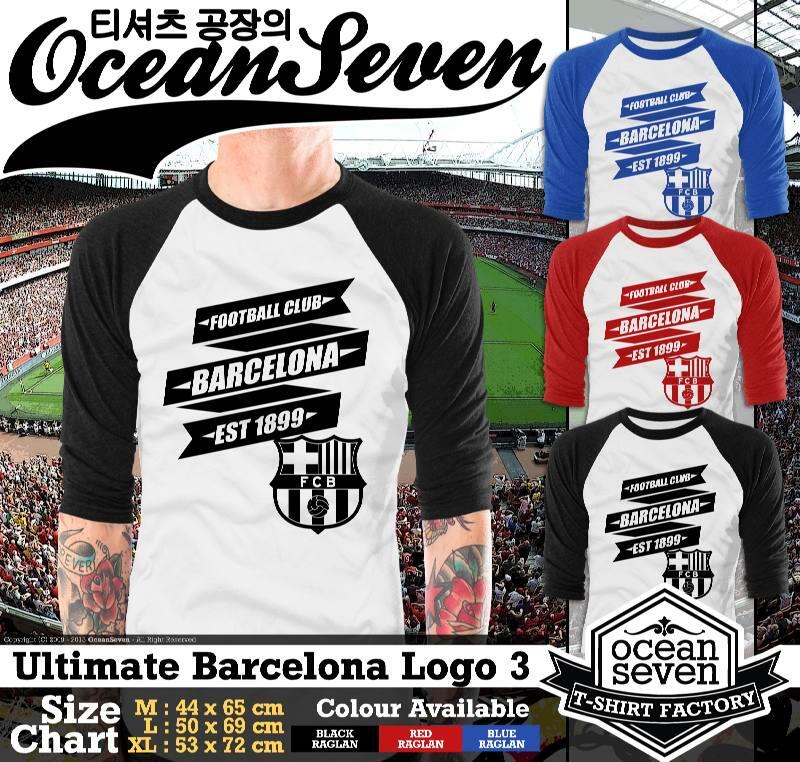 Kaos Super Keren Raglan Barcelona Ultimate Logo