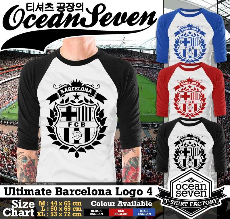 Kaos Super Keren Raglan Barcelona Ultimate Logo