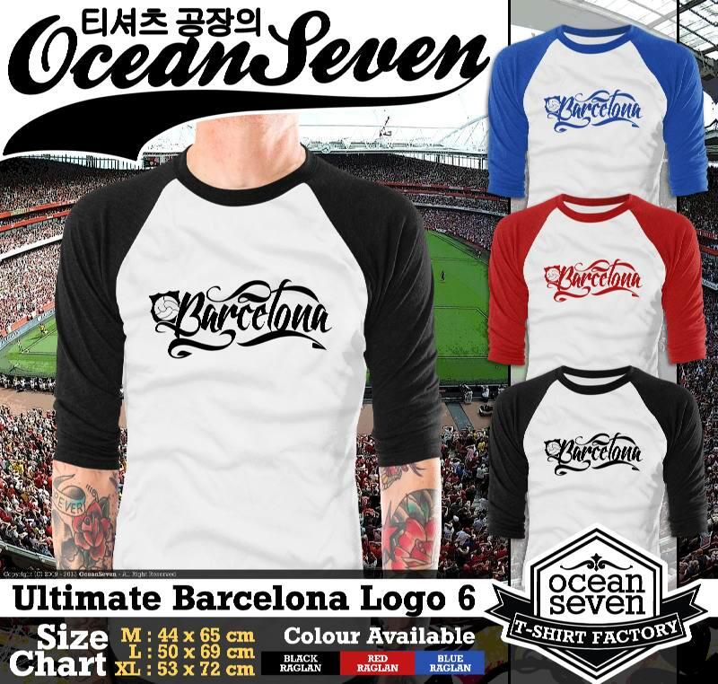 Kaos Super Keren Raglan Barcelona Ultimate Logo