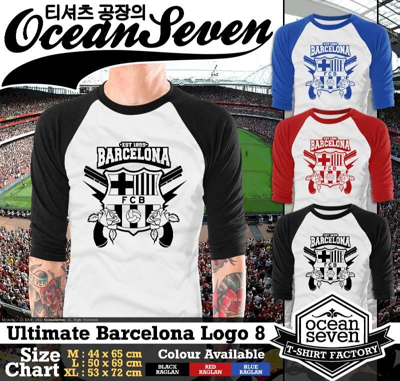 Kaos Super Keren Raglan Barcelona Ultimate Logo