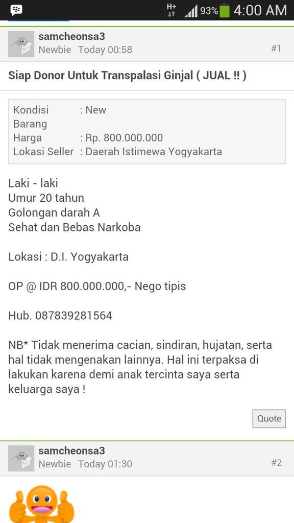 Buka FJB nemu ginian gan! jual organ