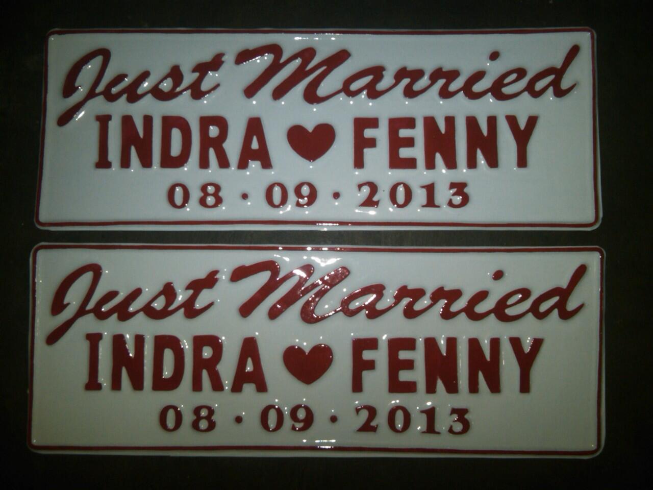 Jual Plat Acecoris untuk Mobil Pengantin