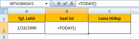 EXCEL : Bisa menghitung jumlah hari usia anda ( trik )