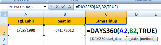 EXCEL : Bisa menghitung jumlah hari usia anda ( trik )
