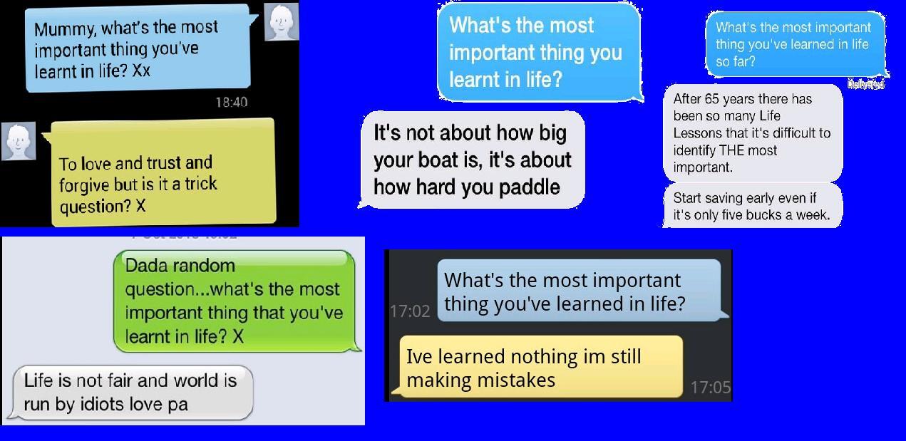 What's the most important thing you learned in life [tunjukan versi agan]