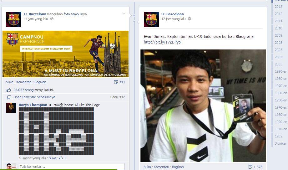 &#91;JOSS&#93; Evan Dimas masuk laman Facebook dan Website Barcelona !