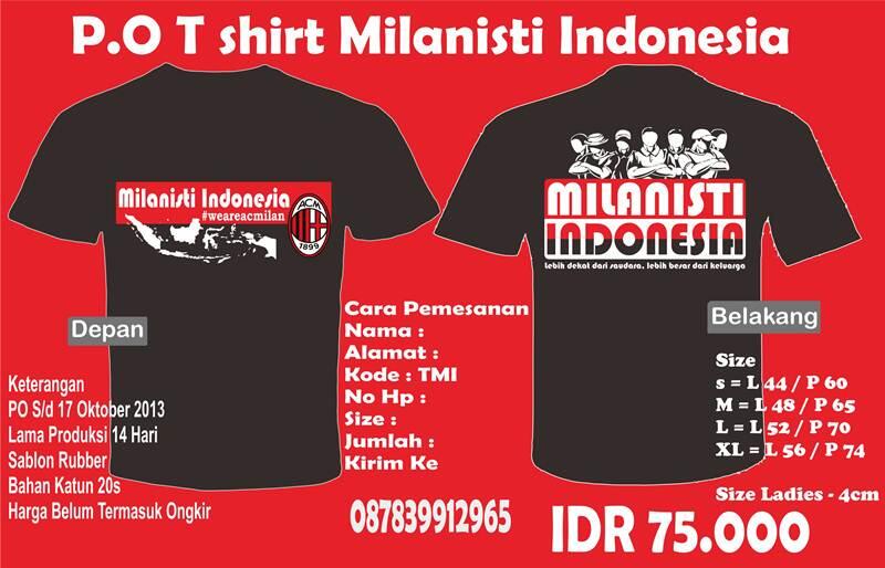 P.O T shirt Milanisti & Sepatu Milan