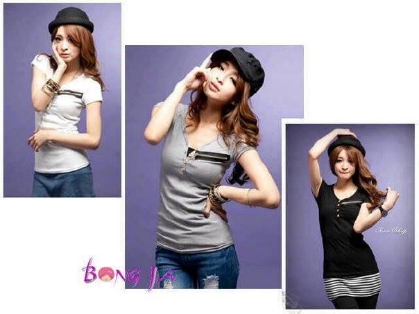 Blouse Kaos Zara Zipper Necklace Be Awfully Lonely Wanita Import Murah