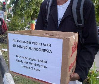 Siswa SDN 09 Kute Panang Aceh, Terima bantuan alat-alat sekolah dari @officialJKT48
