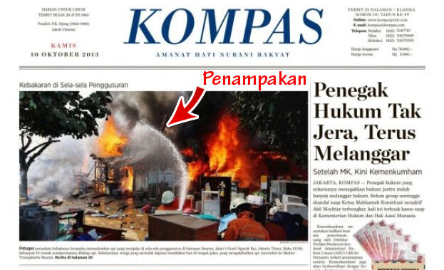 Ada Sosok Penampakan di Koran KOMPAS edisi 10 Oktober 2013