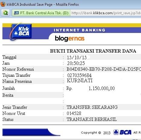 Modus penipuan baru pake internet banking :D