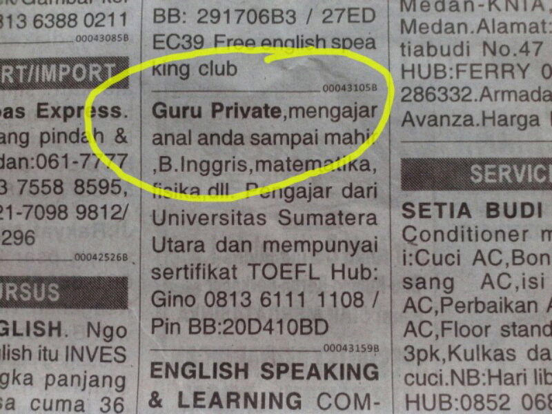 Gila! Ada Les Private Model Baru