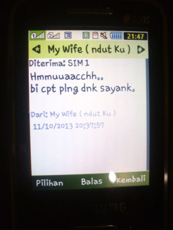 apa yg ente lakuin kalau bini ente sms kaya gini (pict +21)