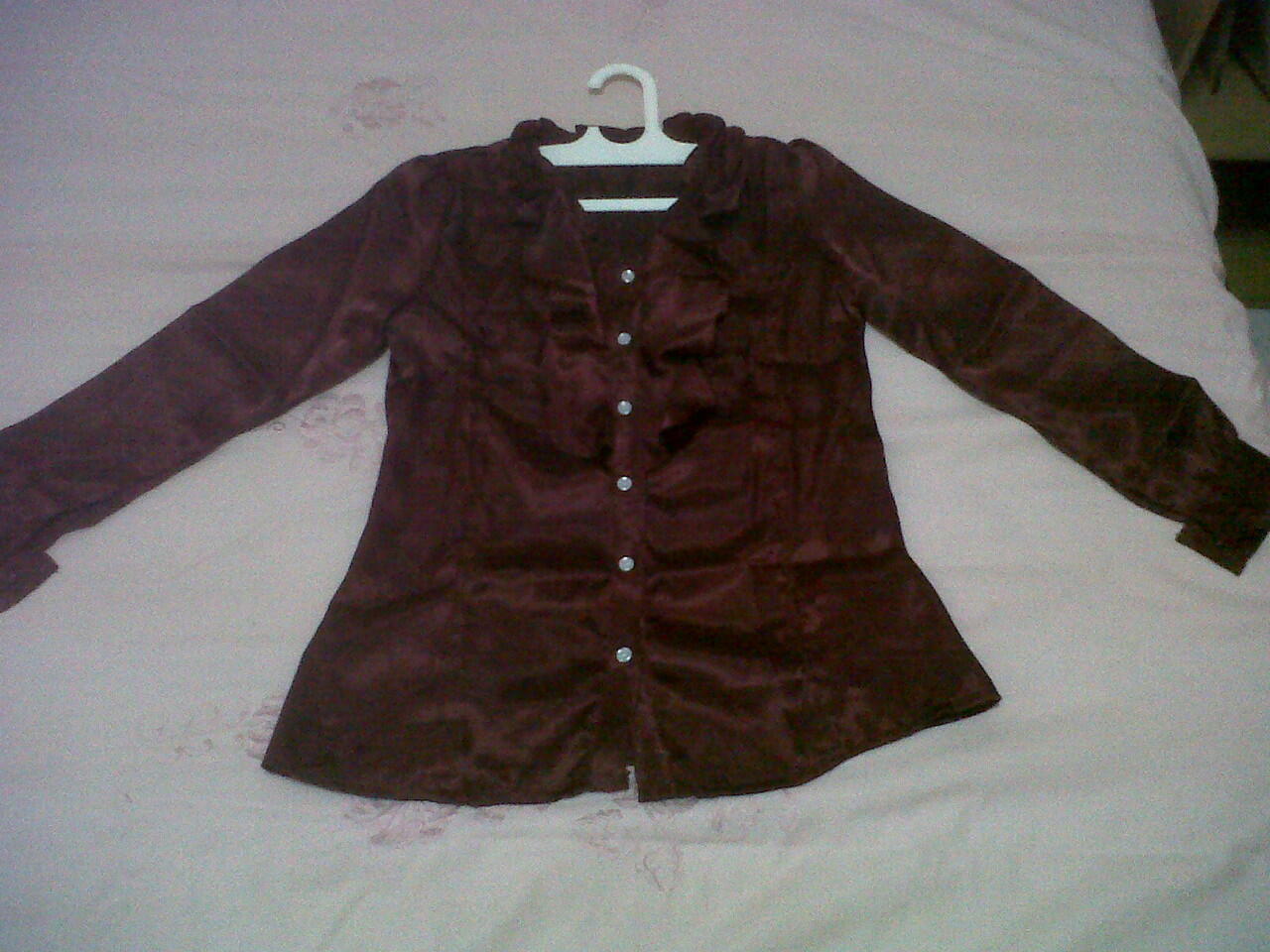 Kemeja Maroon Lady + Rok Accent