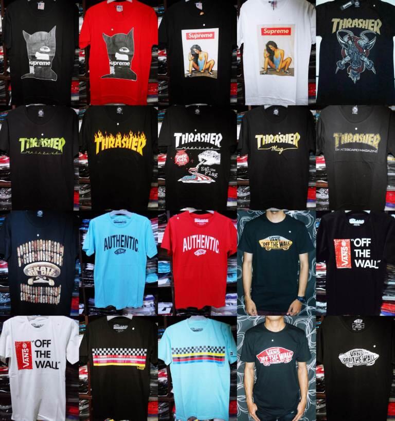 GROSIR/ RETAIL TERMURAH TSHIRT Atticus,DC,Dropdead,Famous,Rebel8,Supreme,Thrasher,VAN