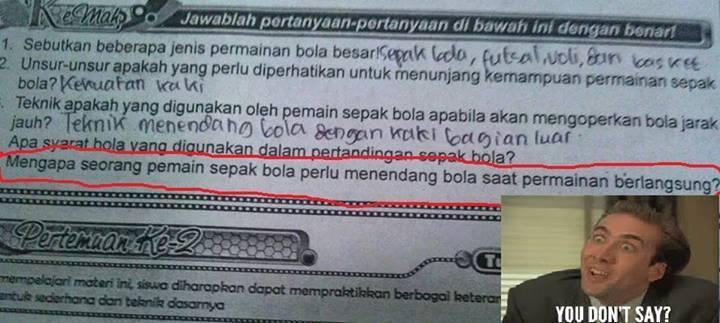 Soal pelajaran terbego !