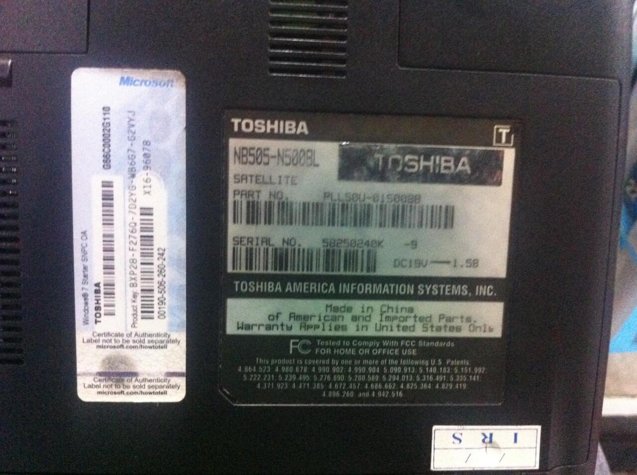 jual toshiba mini notebook nb505-n500bl murah saja gan monggo yg minat