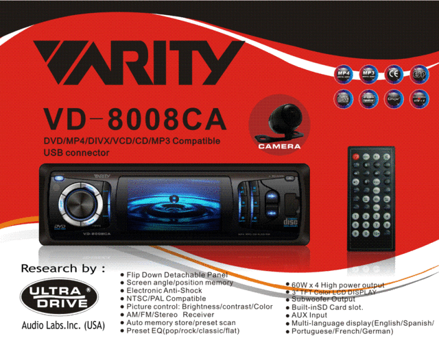Head Unit ( Tape ) single din Flip Down Layar DVD, CD, MP3